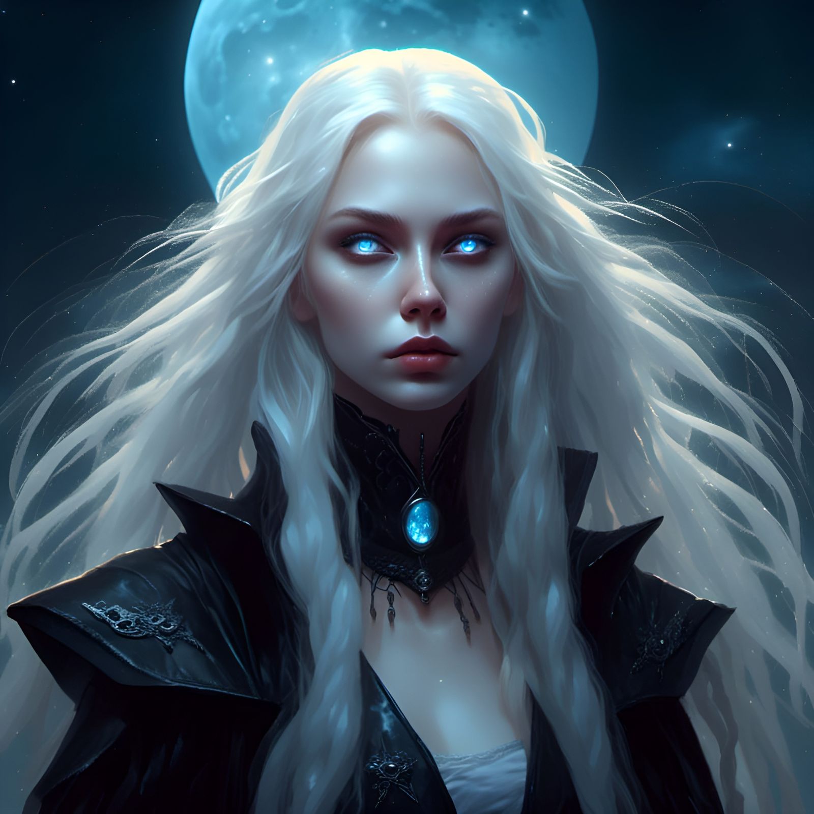 Vampire Woman in Galactic Cyberpunk Fantasy