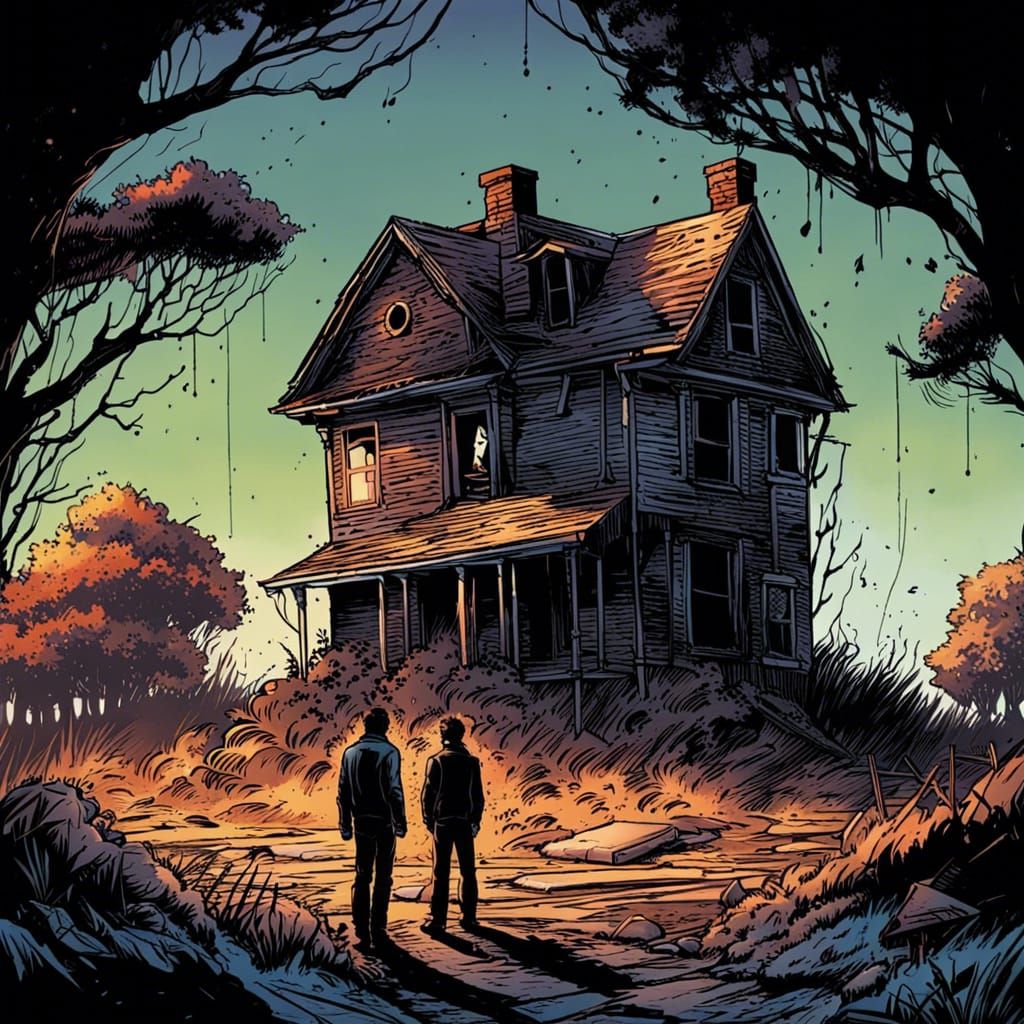 Couple looking to haunted house