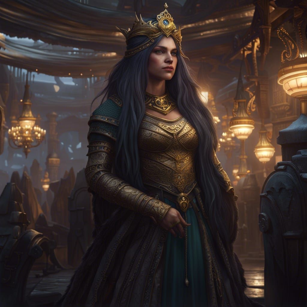 Fantasy Queen: Detailed Dark Fantasy Art