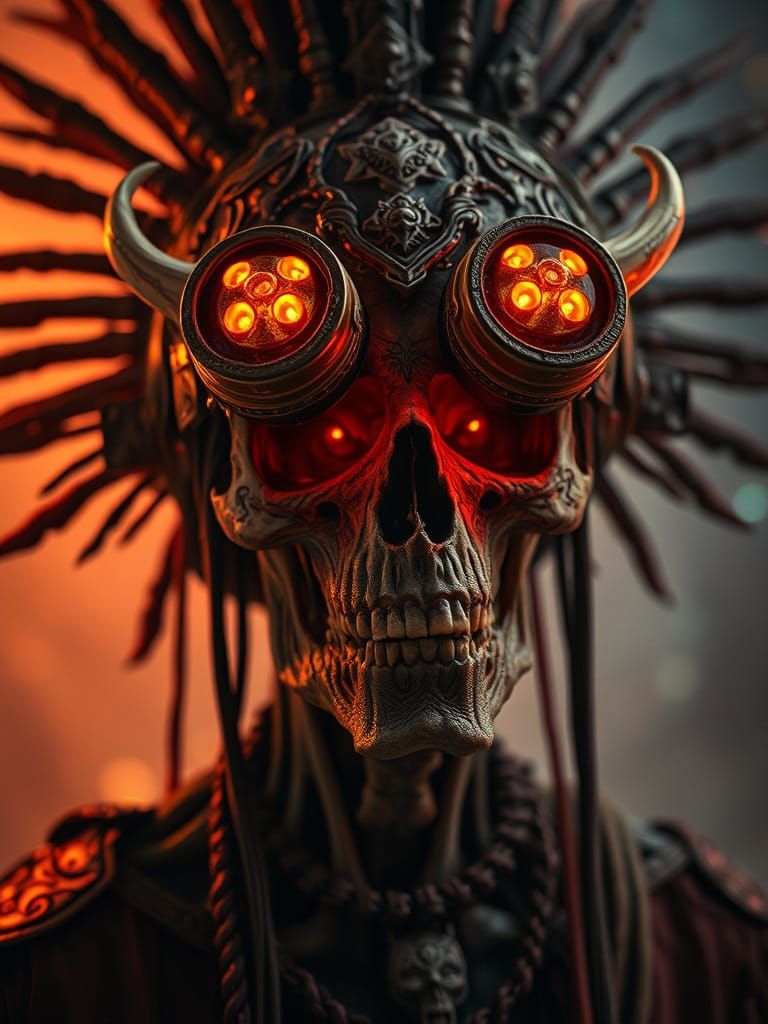 Cyberpunk Undead Witch Doctor Portrait