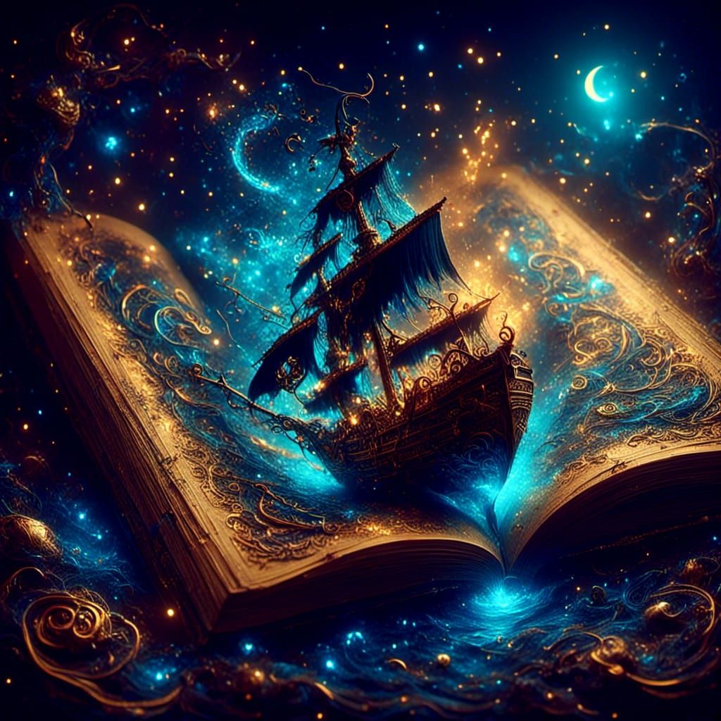 Bioluminescent Pirate Ship Flies From Book