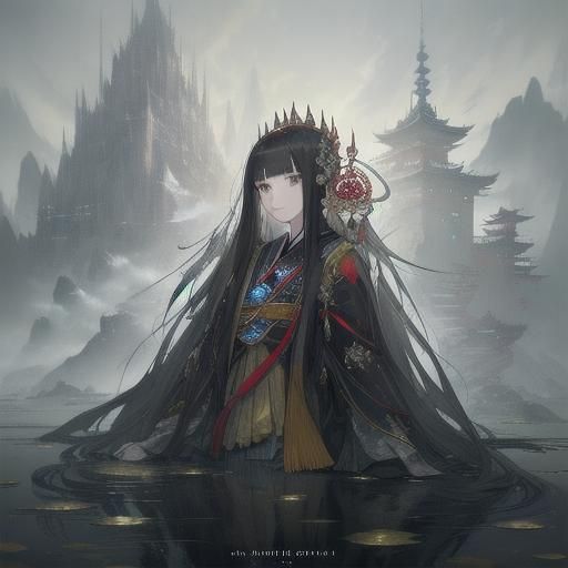 Elegant Naguya in Traditional Japanese Art Style