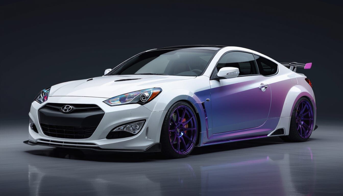 Hyundai Genesis Coupe in Matte Ceramic White Finish