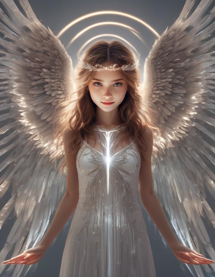 Radiant Angel of Light with Luminous Wings