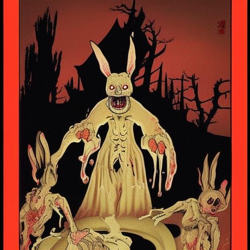 Horror Demon with Severed Head in Matte Painting