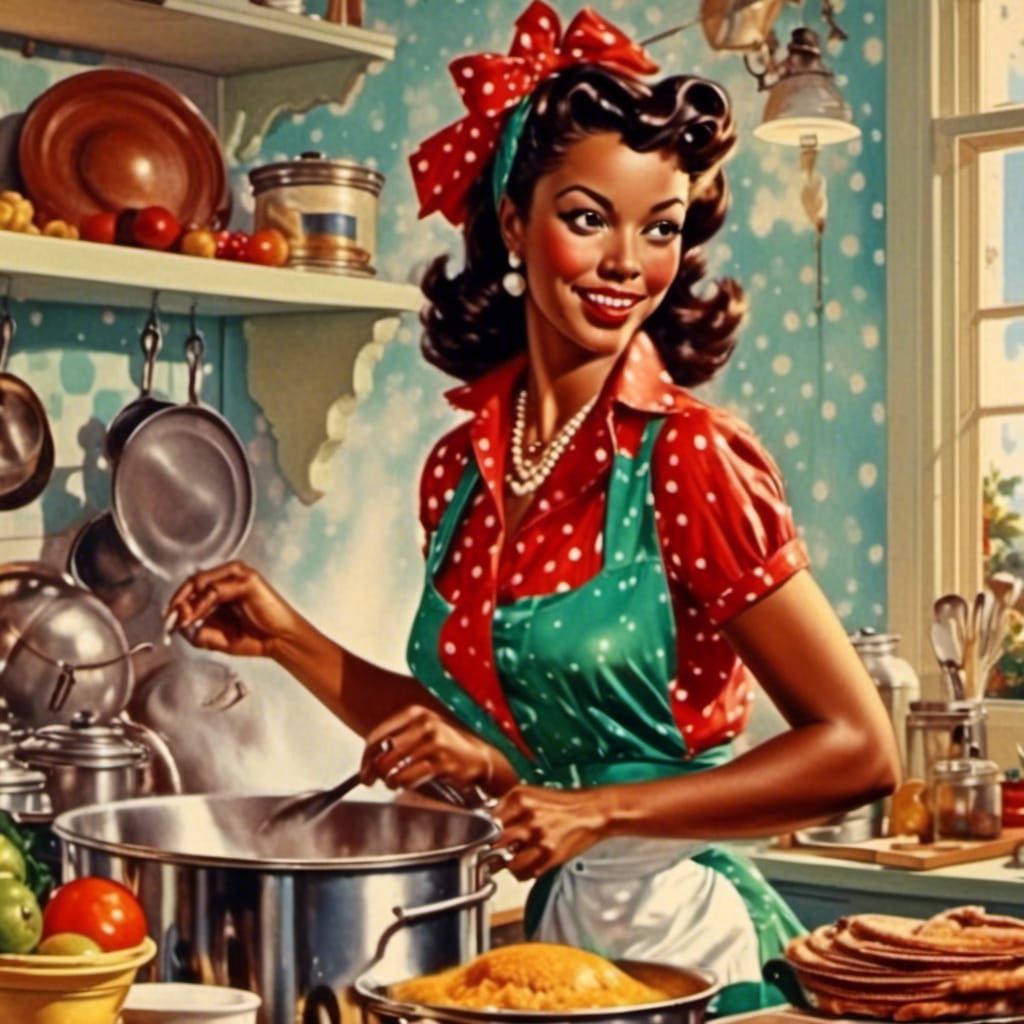Close-up of African American Woman Cooking