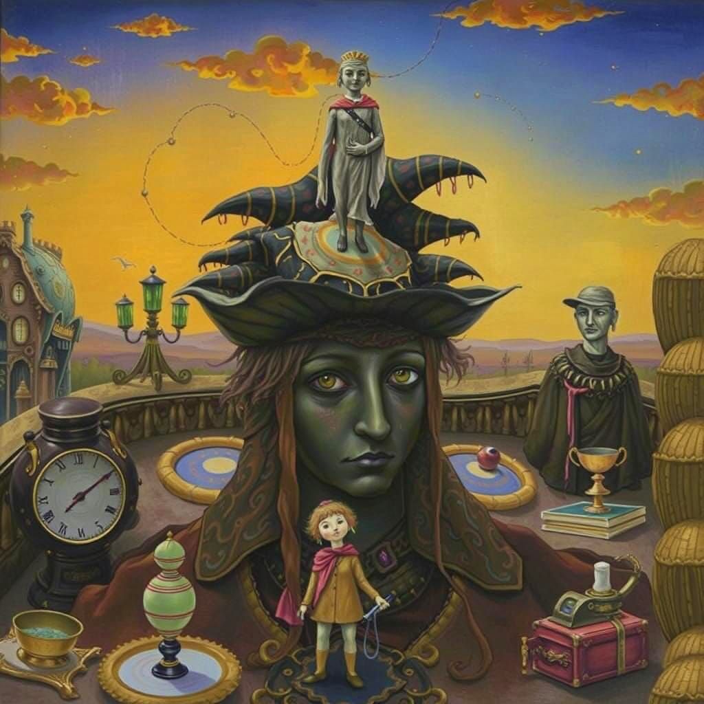 Surreal Statue with Remarkable Hat