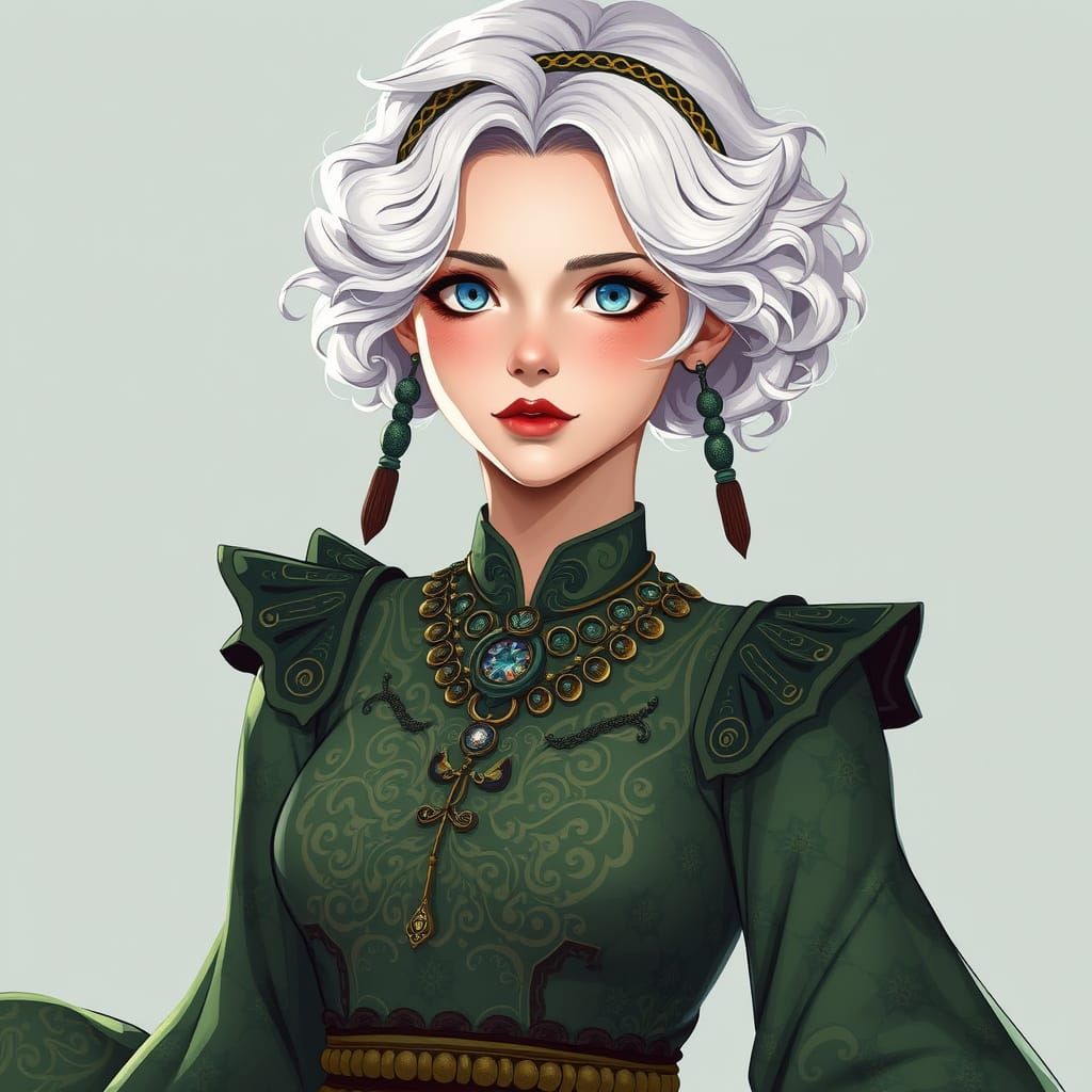 Enchanting Russian Siren in Interwar Style