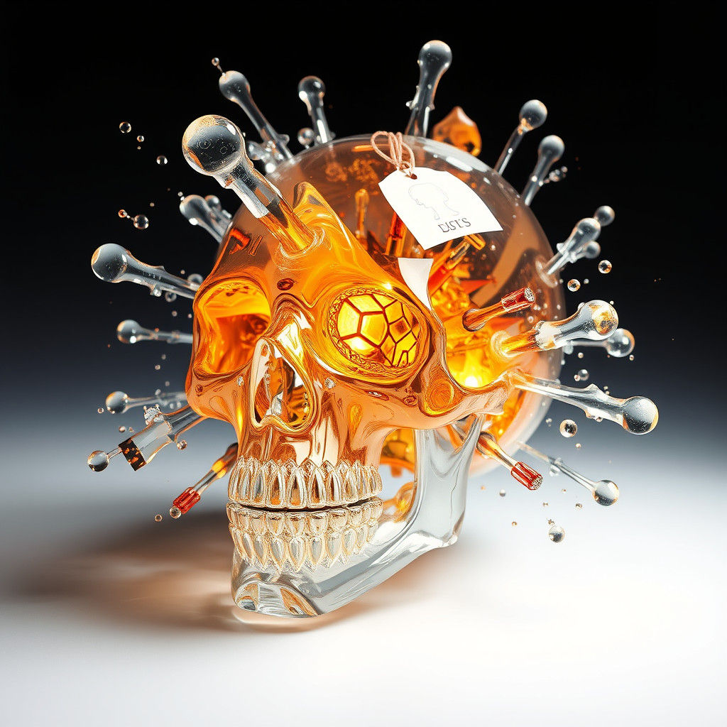 Exploding Glass Skull: Intricate Destruction