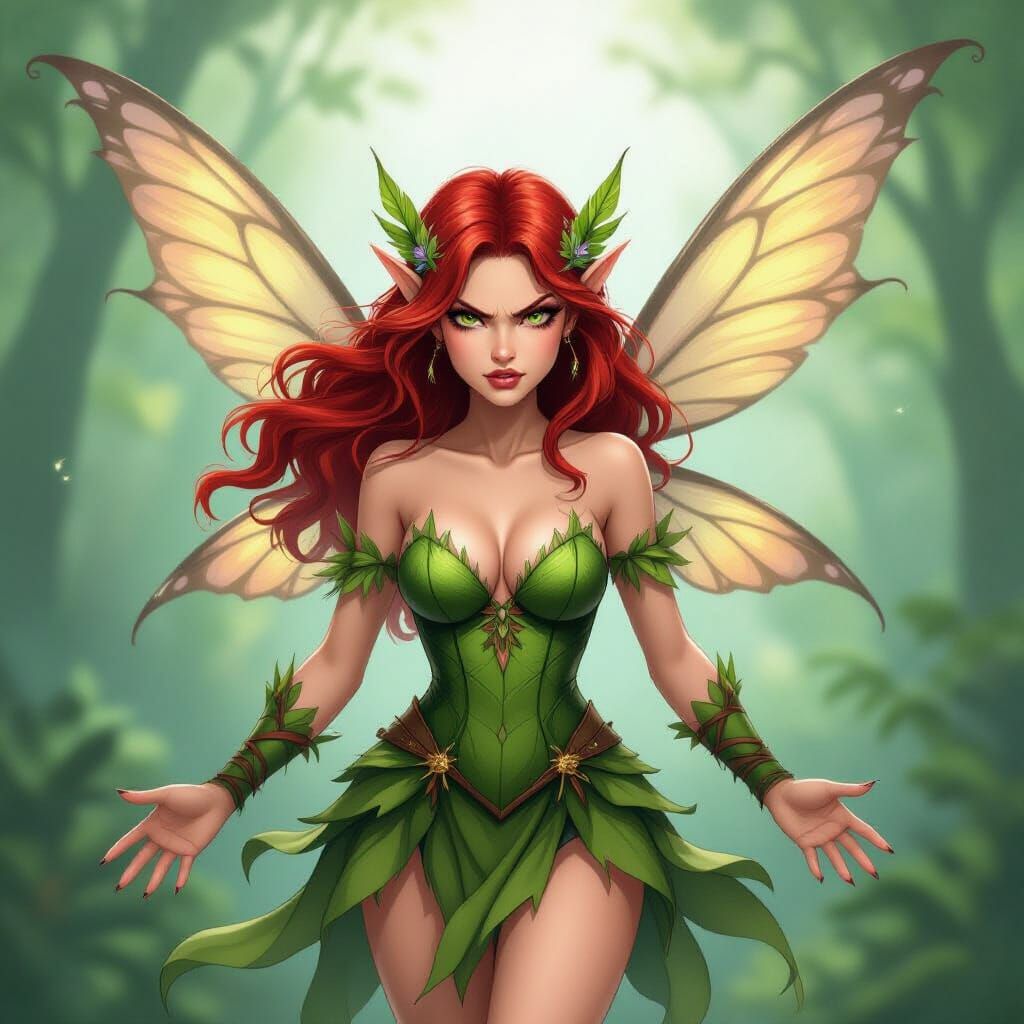 Angry Fairy: Realistic Hand-Drawn Illustration