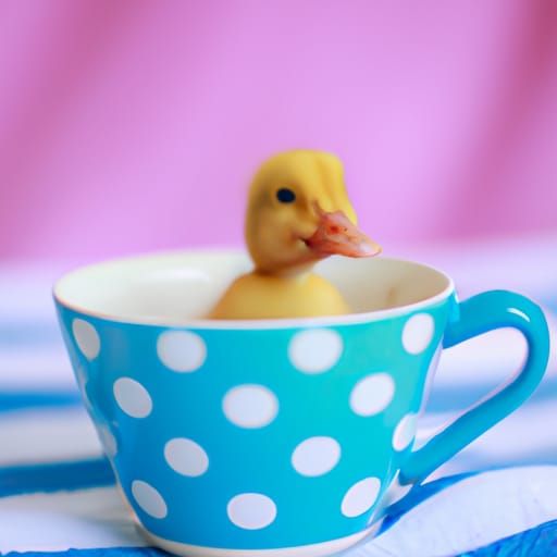 Duckling in Teacup: Pastel Photography