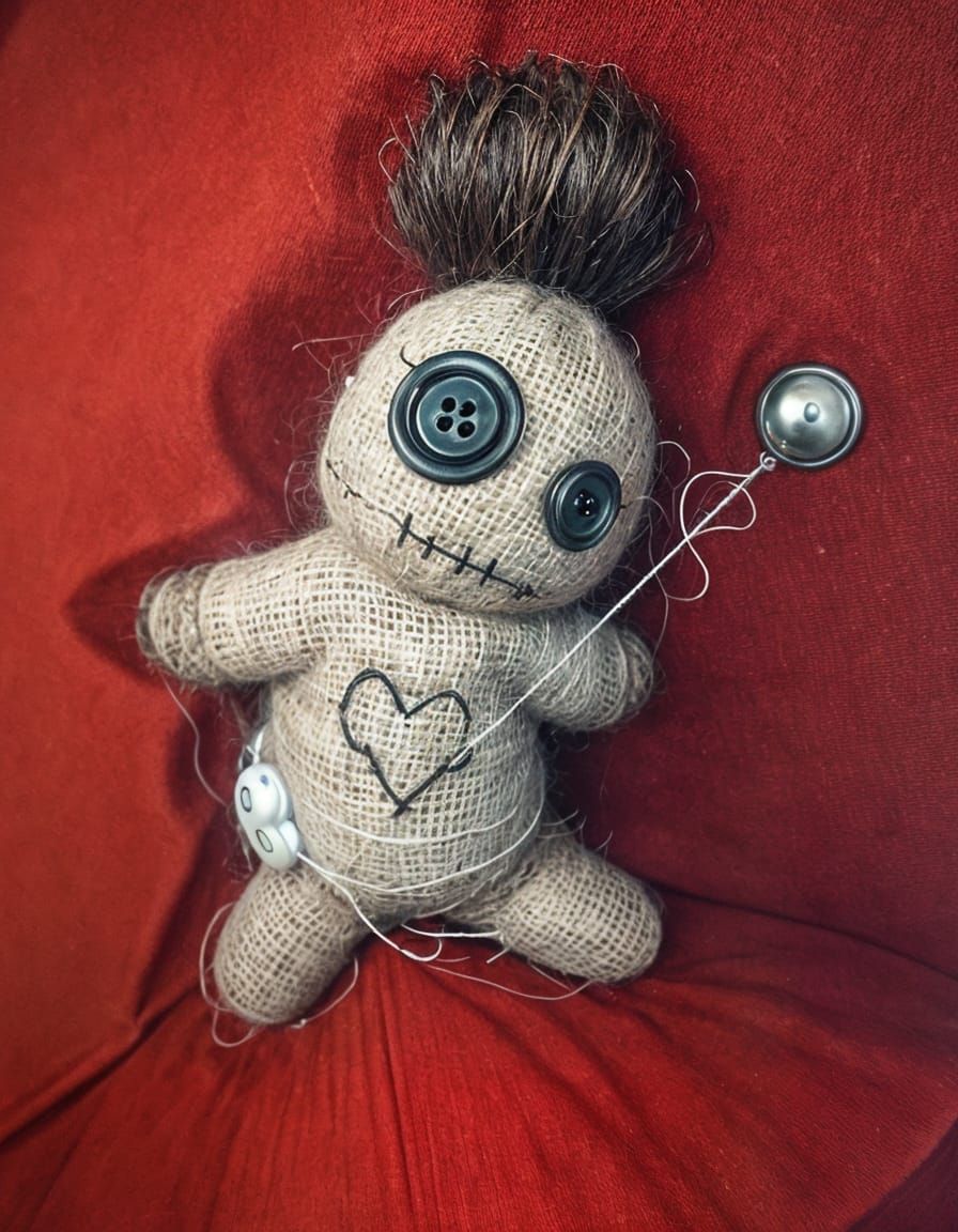 Macabre Voodoo Doll in Red Box