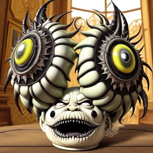 Cute Alien Plant Wizard in Maximalist Style