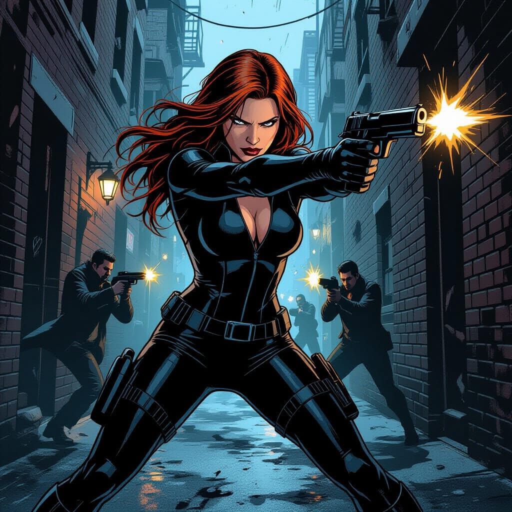 Intense Fight Scene in a Dark Alleyway