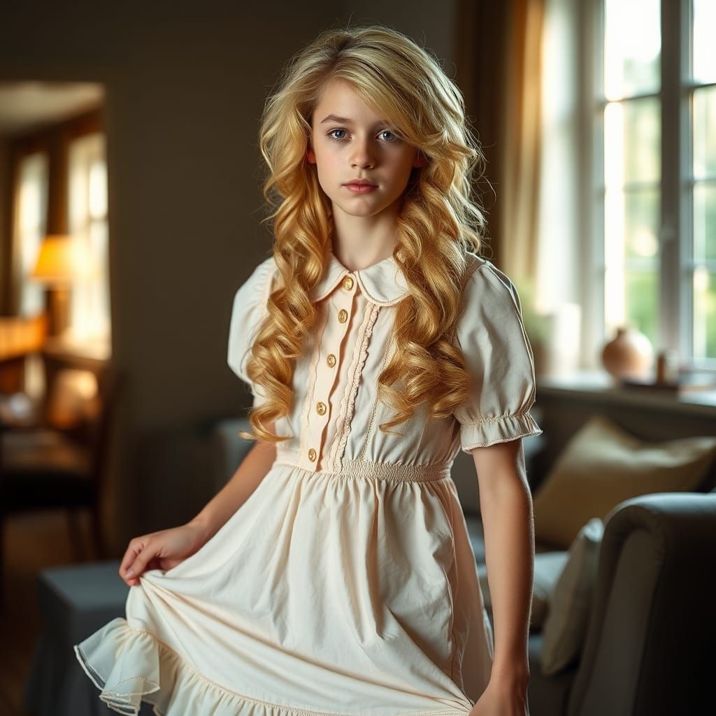Masculine Boy in Babydoll Dress, Professional Photo