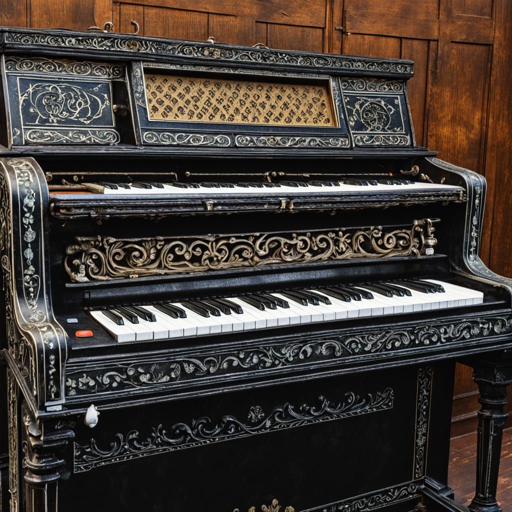 Harmonium of Forgotten Hours: AI Art