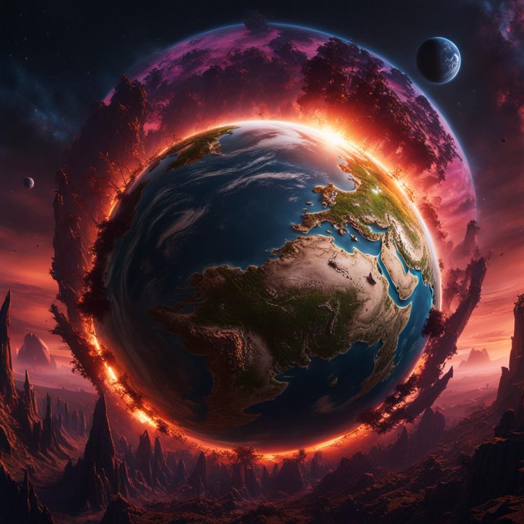 Detailed Matte Painting of Planet Earth