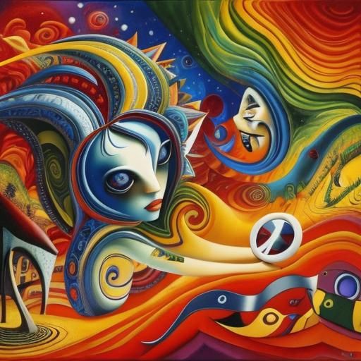 Surreal Lost Love: Vivid Abstract Expression