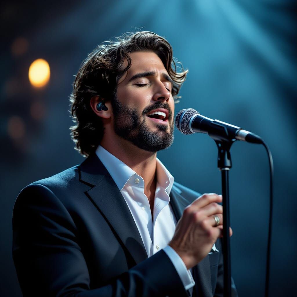 Passionate Singer in Concert, Cinematic Photography