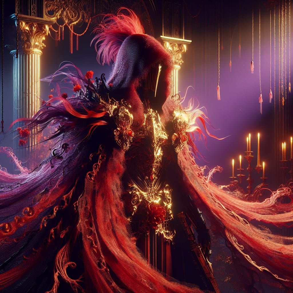 Dark Fantasy Knight in Romanticism Style