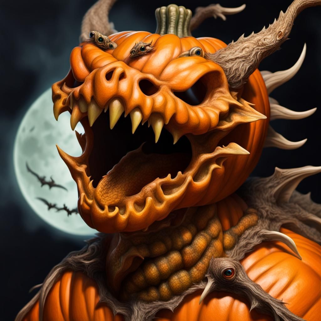 Dragons Inside Halloween Pumpkinhead