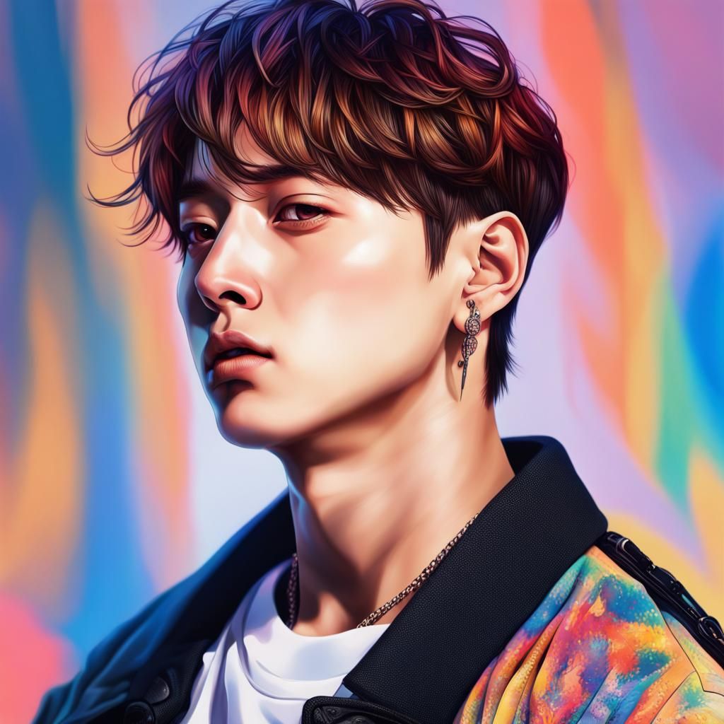 Jungkook Portrait in Splash Art Style