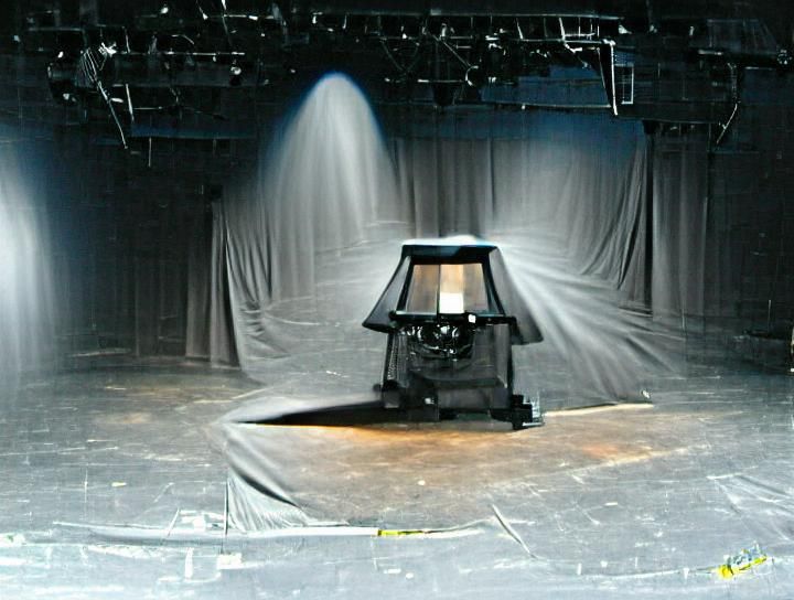 Eerie Ghostly Figure on Empty Theater Stage