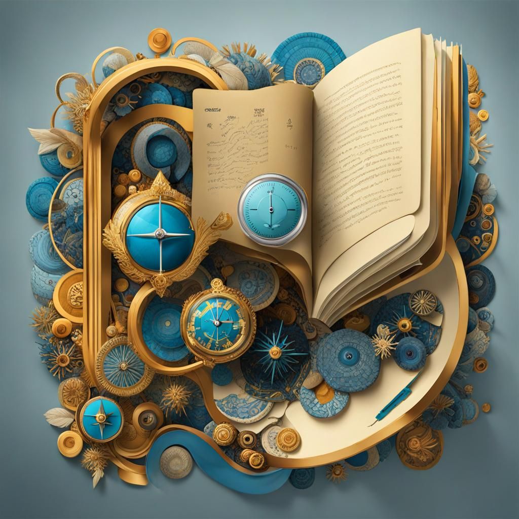 Handbook Cover Cartoon Sketch in Gustav Klimt Style