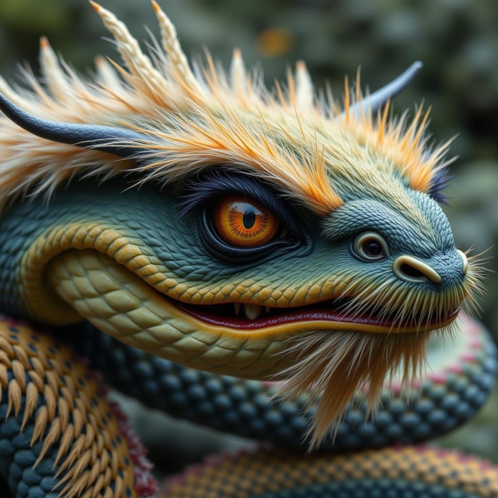 Furry Snake Monsterical Creature