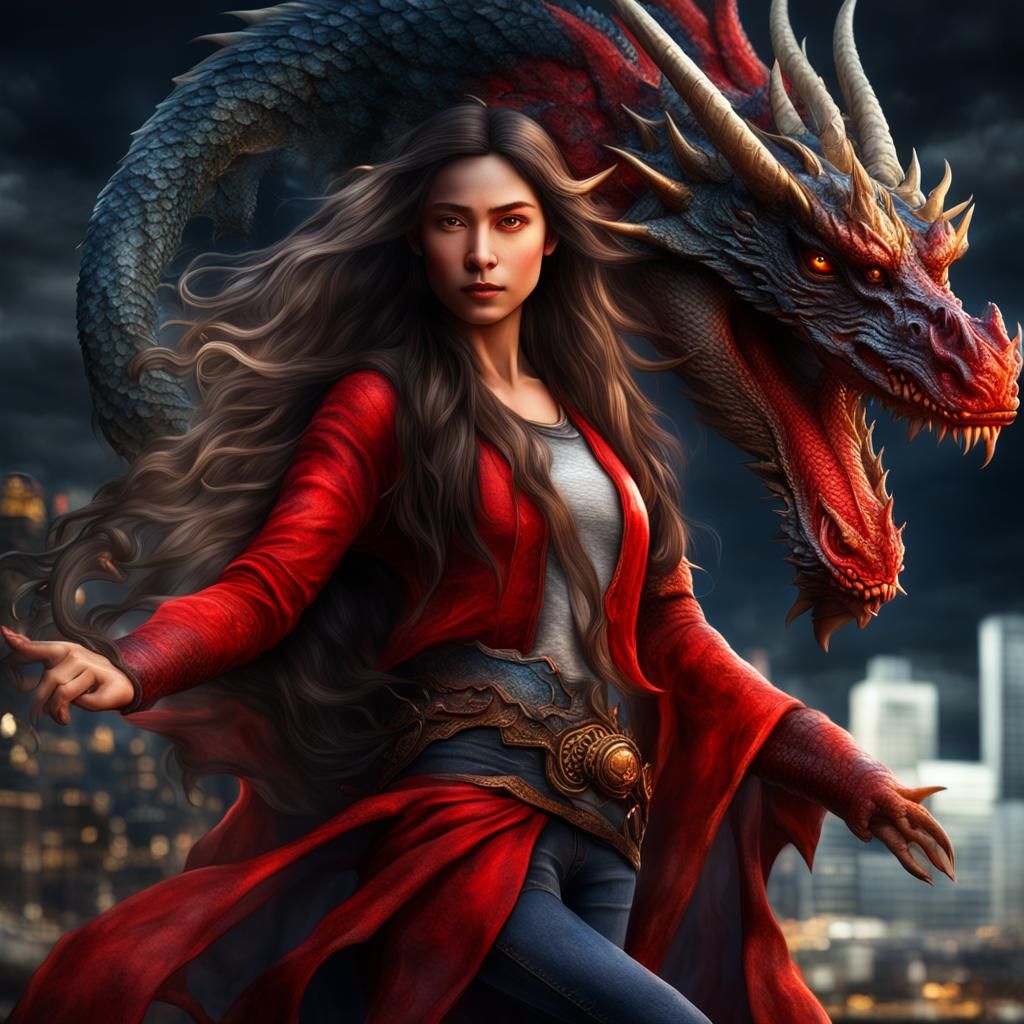 Contemporary Mage with Dragon in Portland
