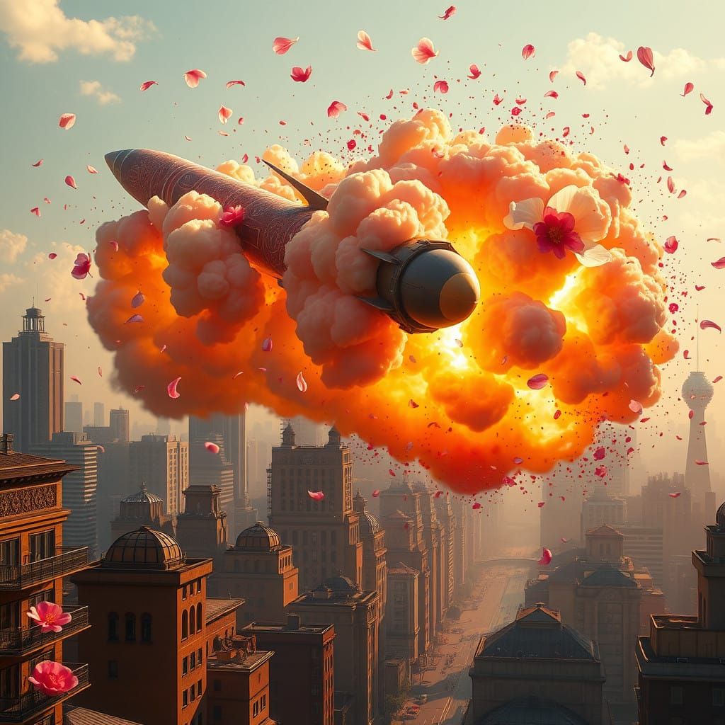Majestic Missile Unleashes Vibrant Flowers in Fantastical Ex...
