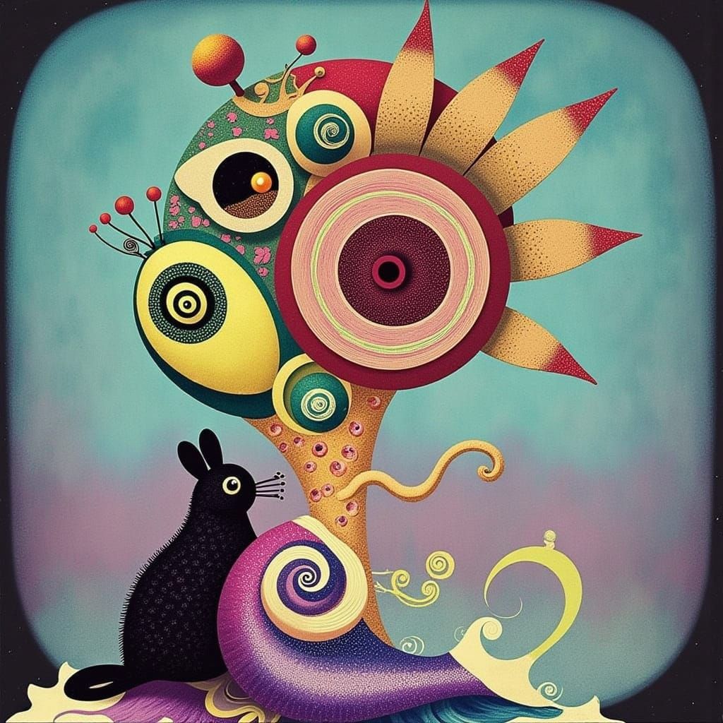 Vibrant Mosaic Landscape Inspired by Cicada Song