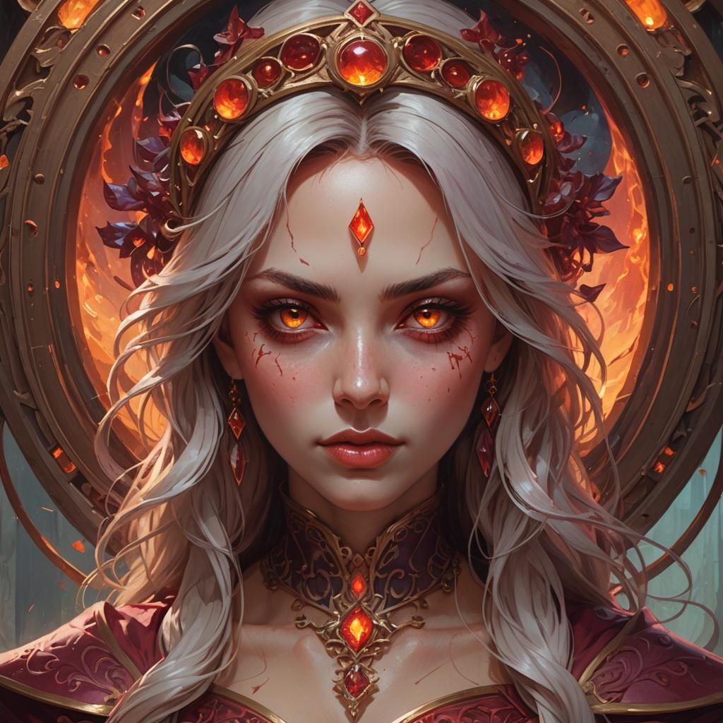 Crimson-Eyed Merlot Mage Portrait