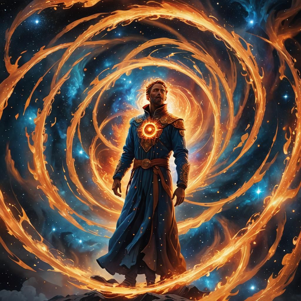 Fiery Cosmic Ring Connecting Celestial Bodies