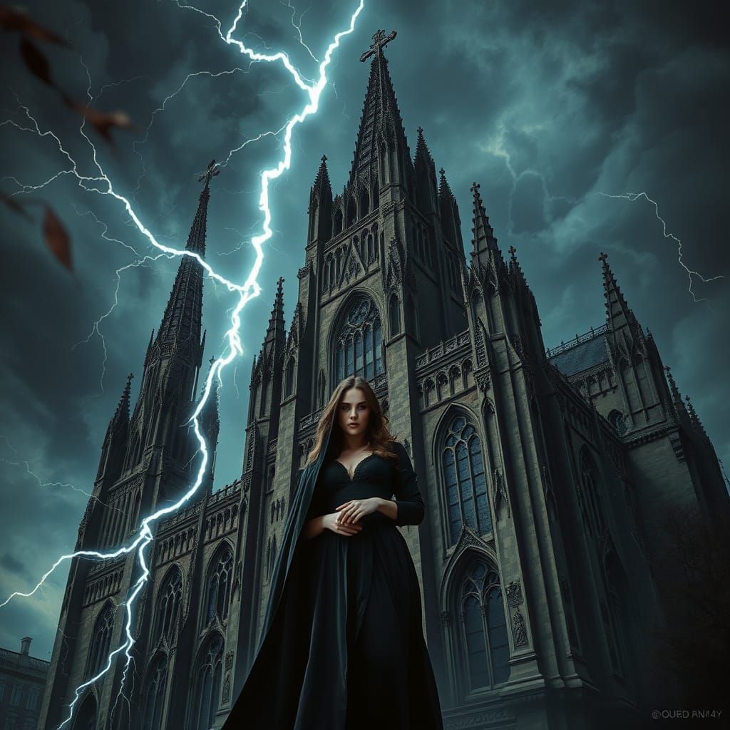 Vampire Woman in Dark Baroque Fantasy Style