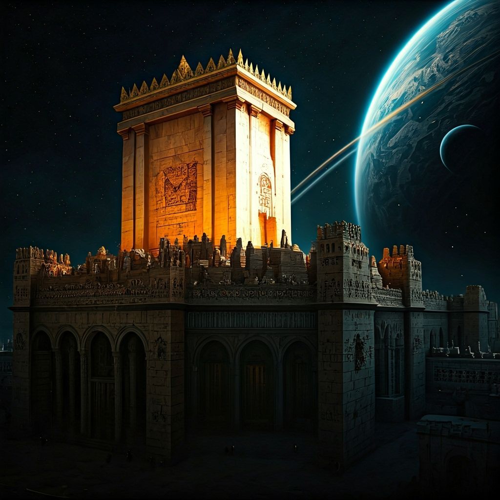 Temple Mount Space Station in Cubist Style