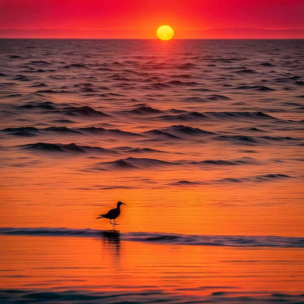 Vast Ocean Expanse at Colorful Sunrise