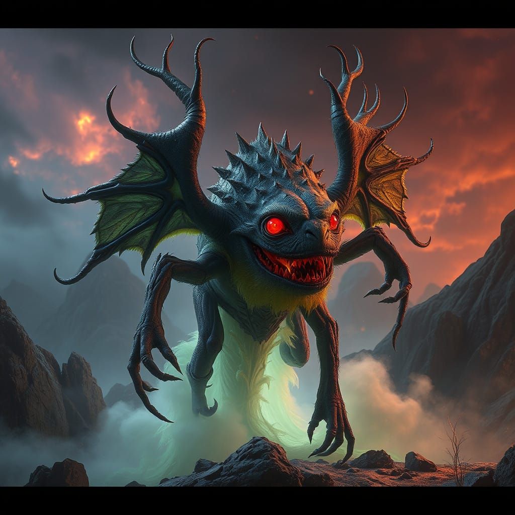 Mystical Creature in Dreamlike Fantasy Landscape