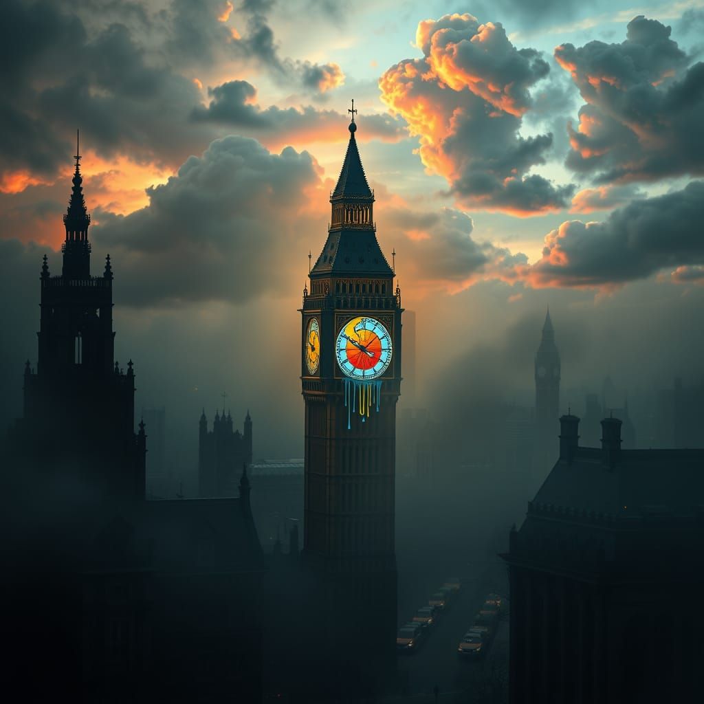 Cyberpunk London in a Surrealist Meltdown