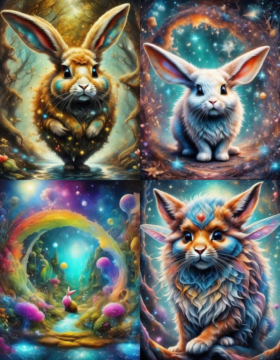 Enchanted Bunny Fairy in Magical Forest