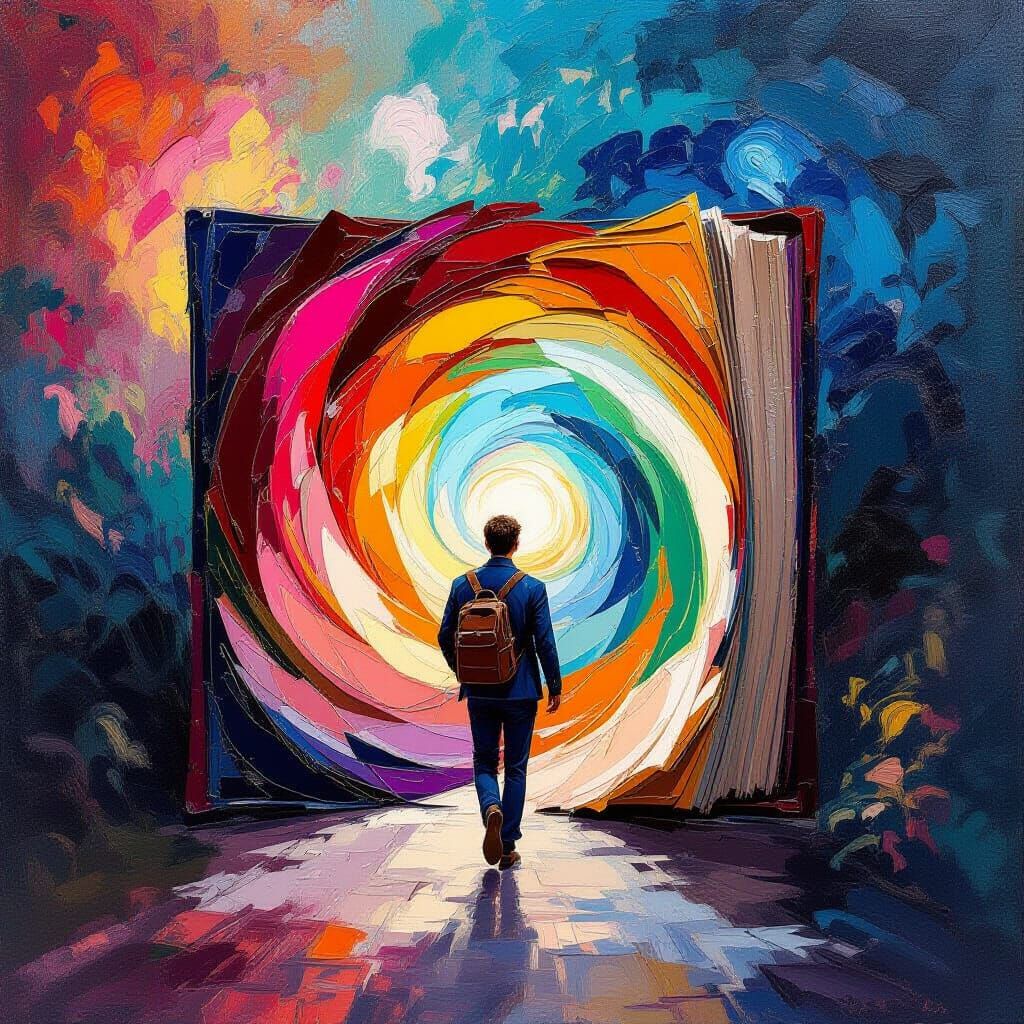 Book Portal in Impressionist Gouache Style