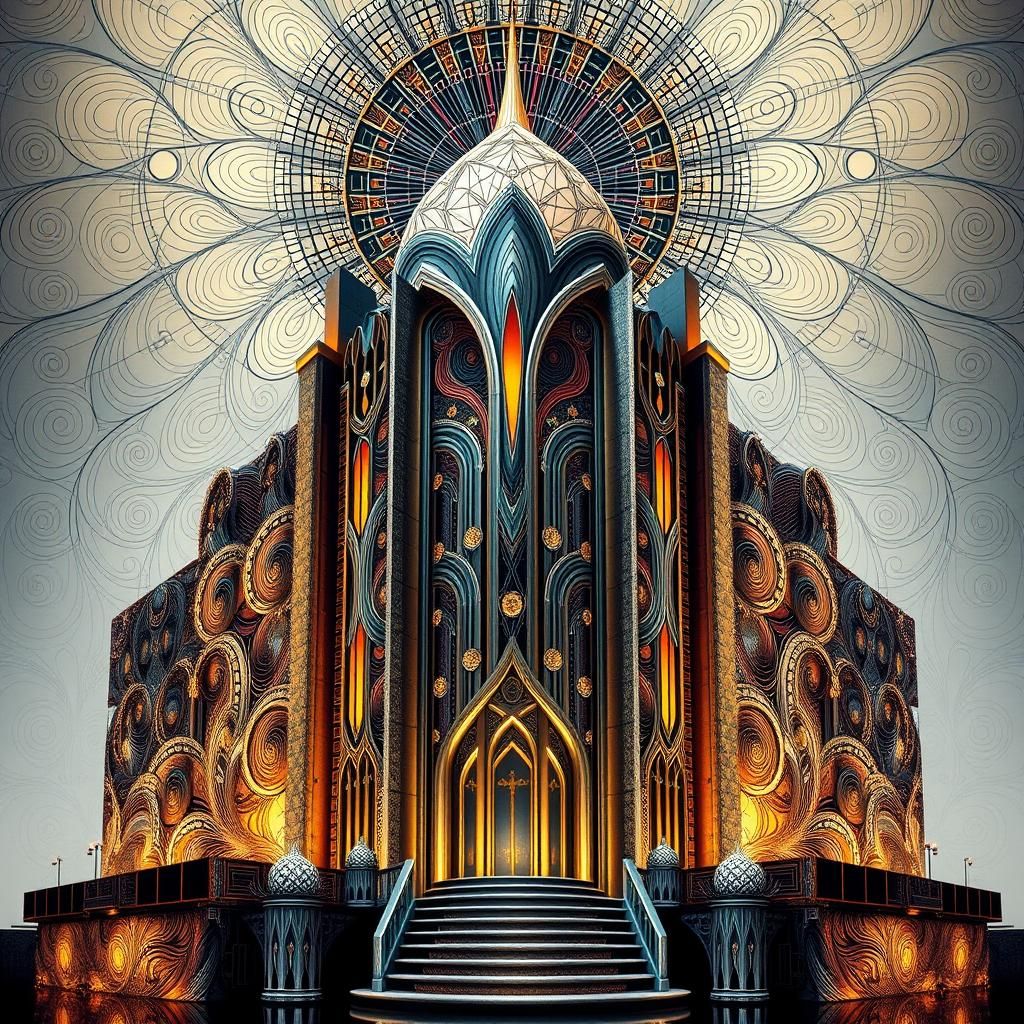 Art Deco Building in Abstract Vector Style