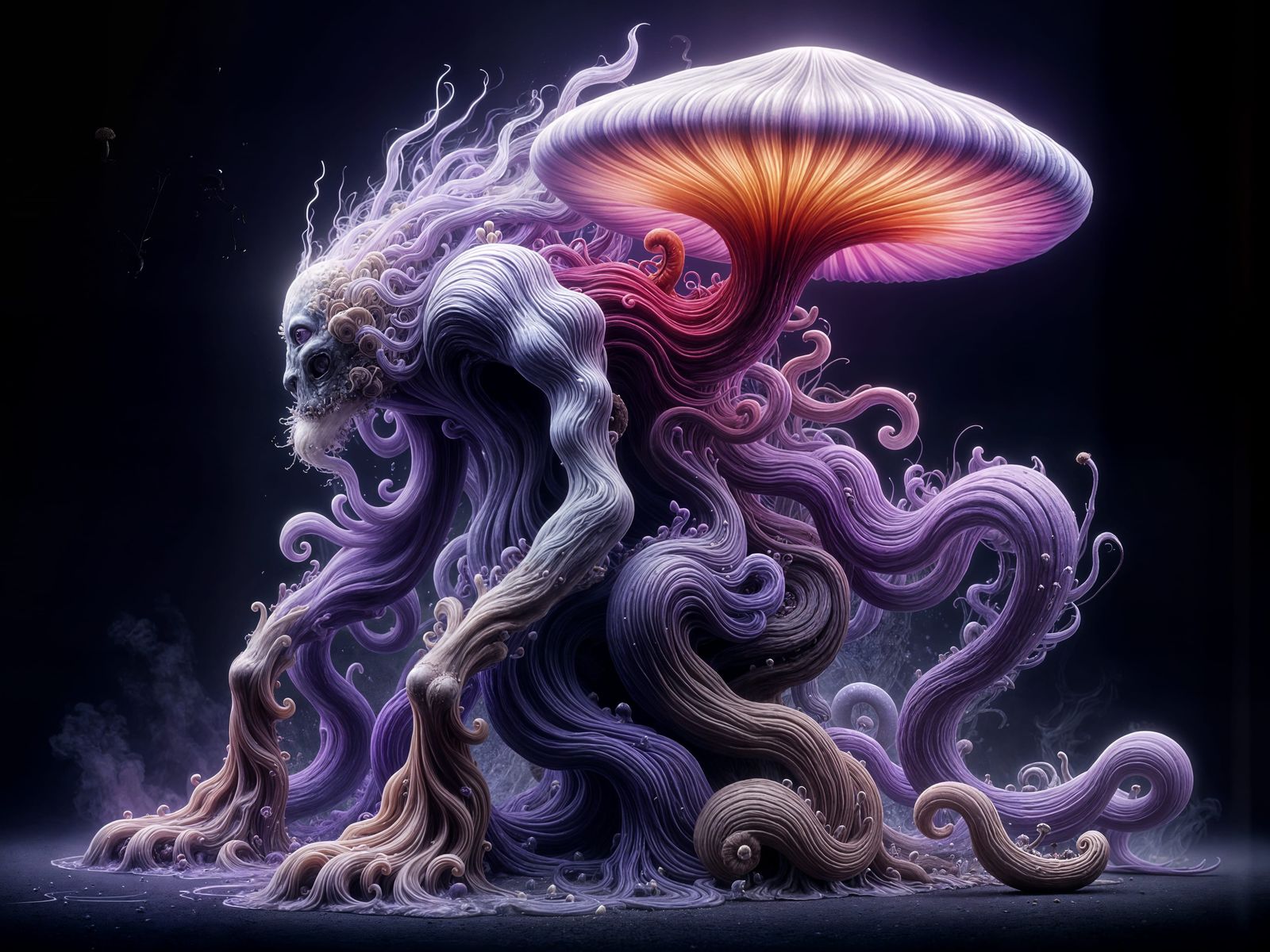 Ethereal Fungal Abomination in Dark Purple Aura