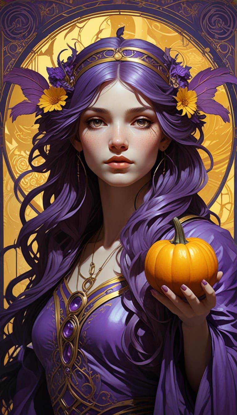 Eerie Carnival Under Violet Haze and Harvest Moon