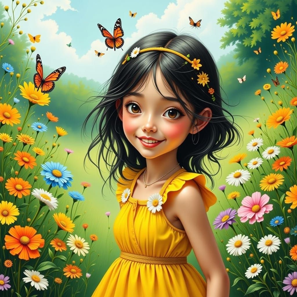 Ethereal Whimsy in Vibrant Hues, a Kaleidoscope of Color and...