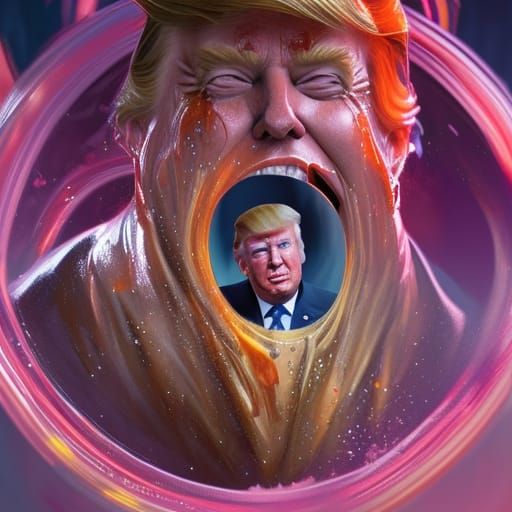 Dynamic Portrait of a Tainted Politician in Hyperdetailed St...