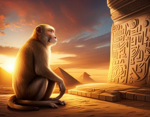 Monkey Archaeologist Egyptian