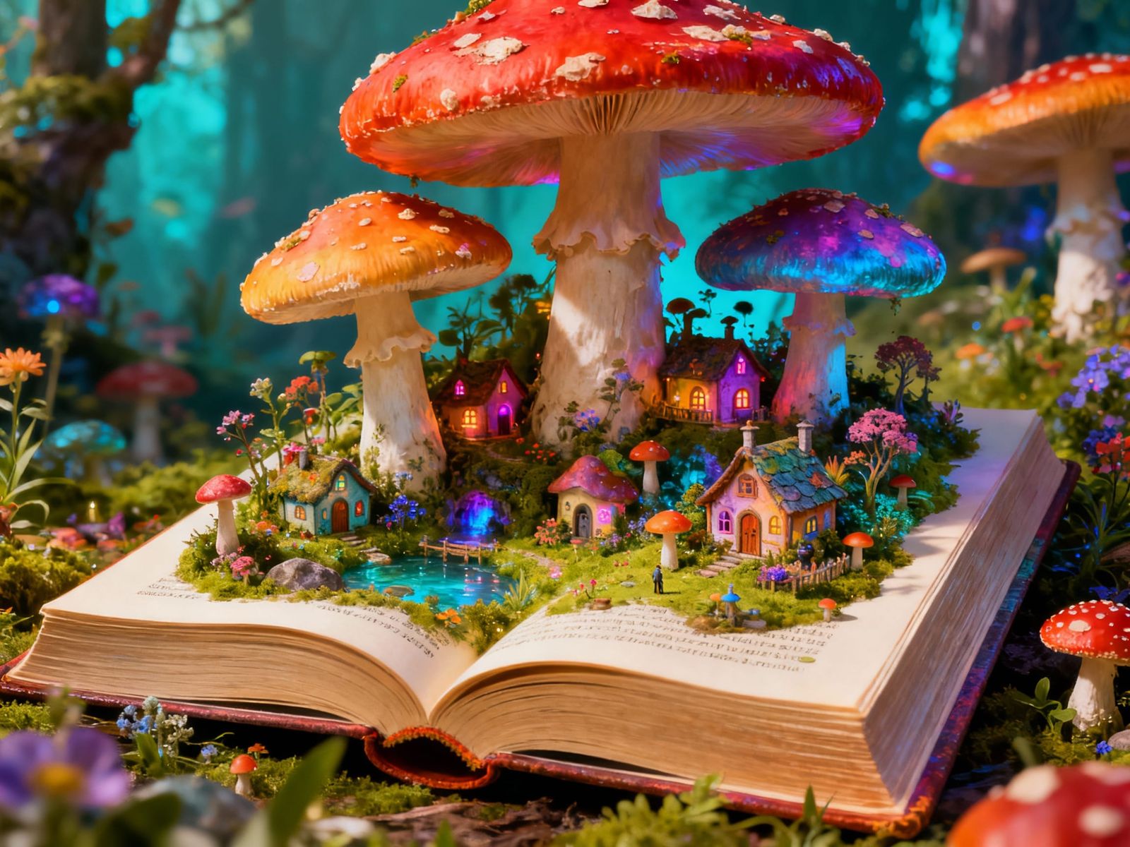 Miniature Wonderland Inside a Book, Fantasycore Art