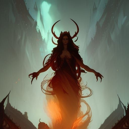 Detailed Devil in Dark Fantasy Concept Art