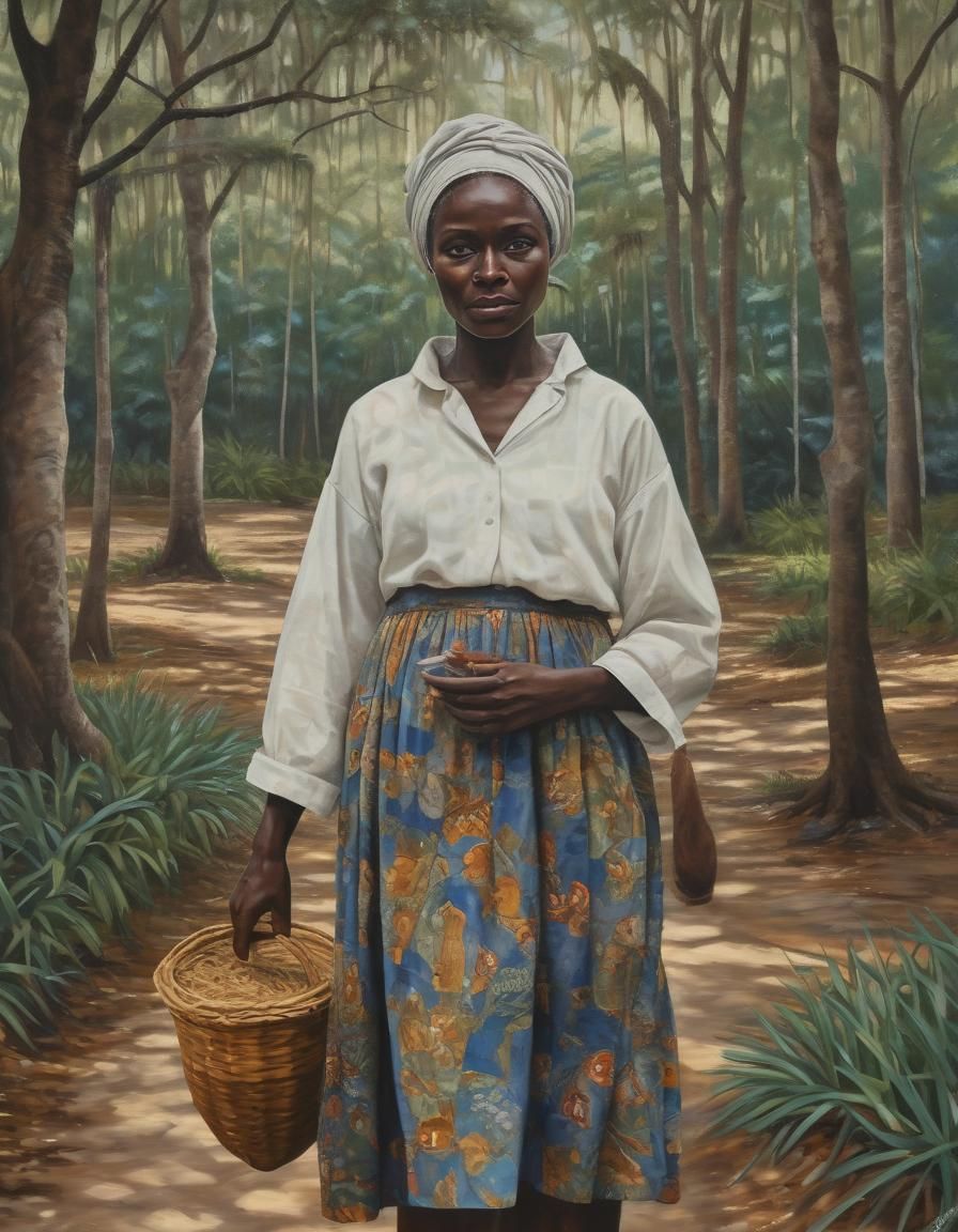 Gullah Geechee Woman: Impressionist Folk Art